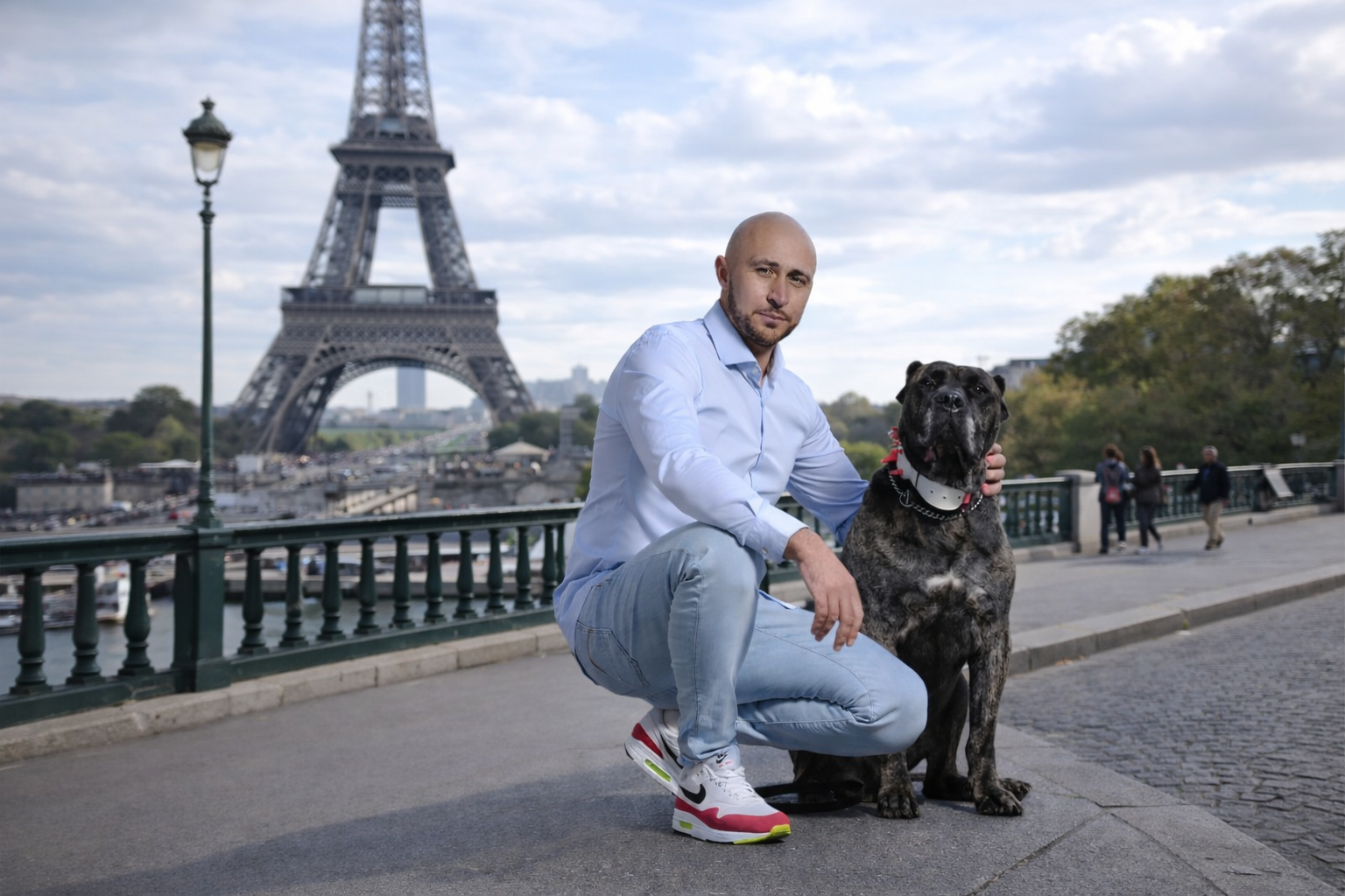 Laurent Botiuk avec un chien